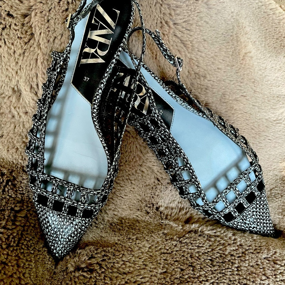 Zara blue flats